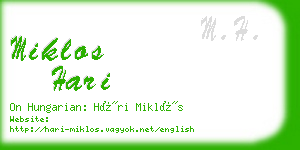 miklos hari business card